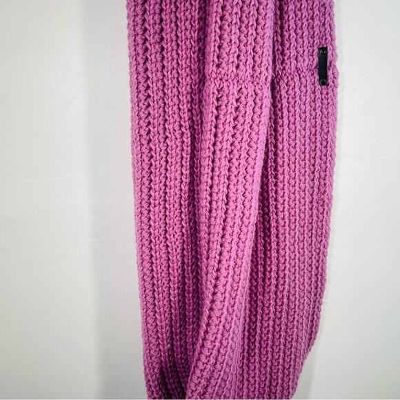 Coach Pink Purple Chunky Knit Wool Blend Infinity Scarf - Picture 4 of 7